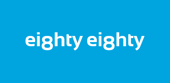 简洁明了的数字80设计logo