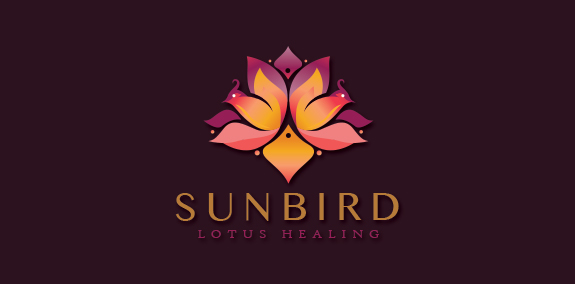 太阳鸟莲花疗愈logo设计