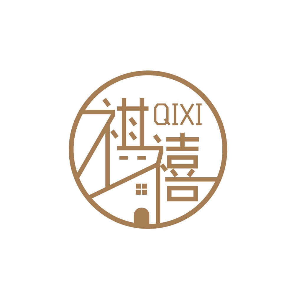 QIXIXI logo设计:简约现代建筑元素