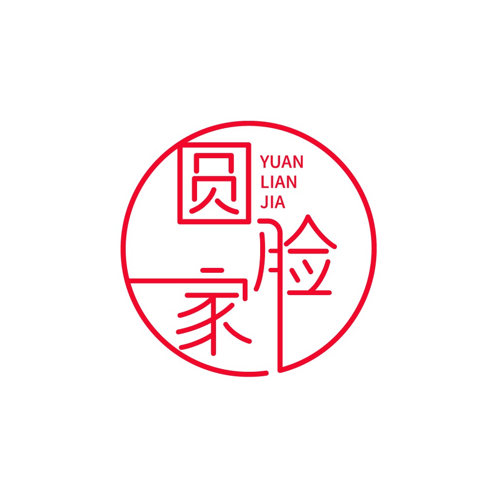 简约红色圆形徽章logo设计
