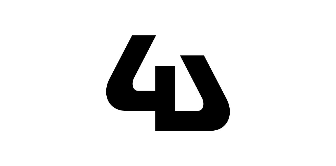 简约数字4字体logo设计