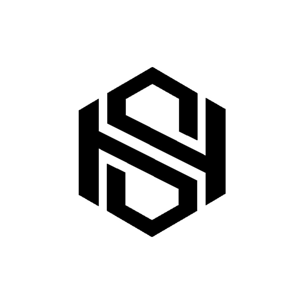 简约几何风格的HS字母logo设计