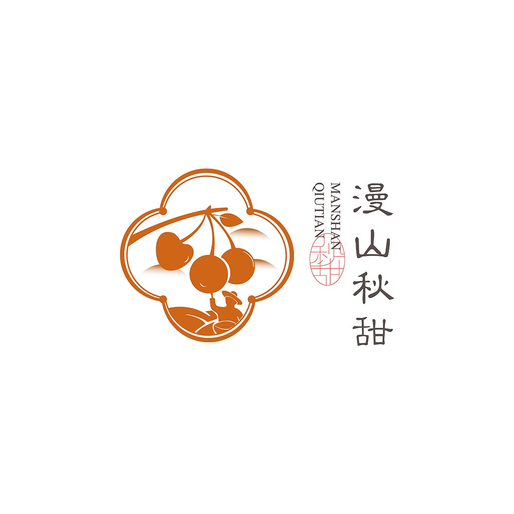 樱桃主题的简约logo设计