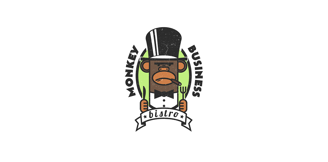 猴子主题餐厅logo设计