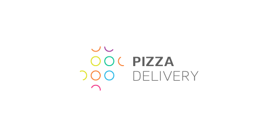 简约彩色圆点创意Pizza Delivery logo设计