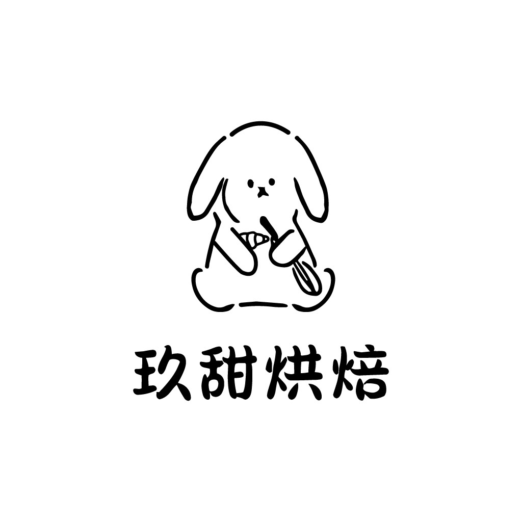 可爱卡通狗头形象logo设计