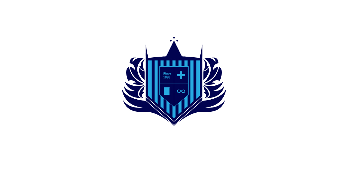 蓝色盾牌徽章logo设计