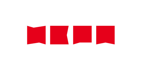 简洁现代的红色旗帜logo设计