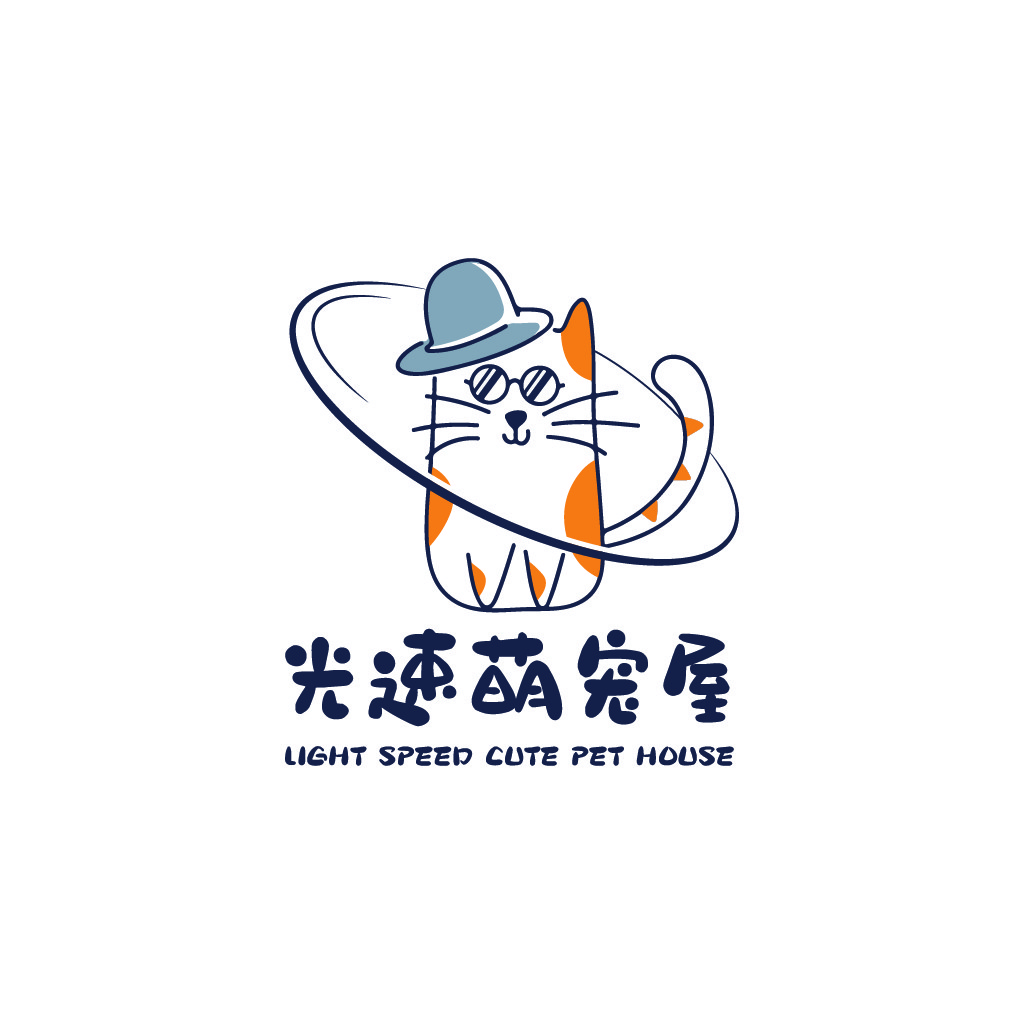 萌猫侦探logo设计