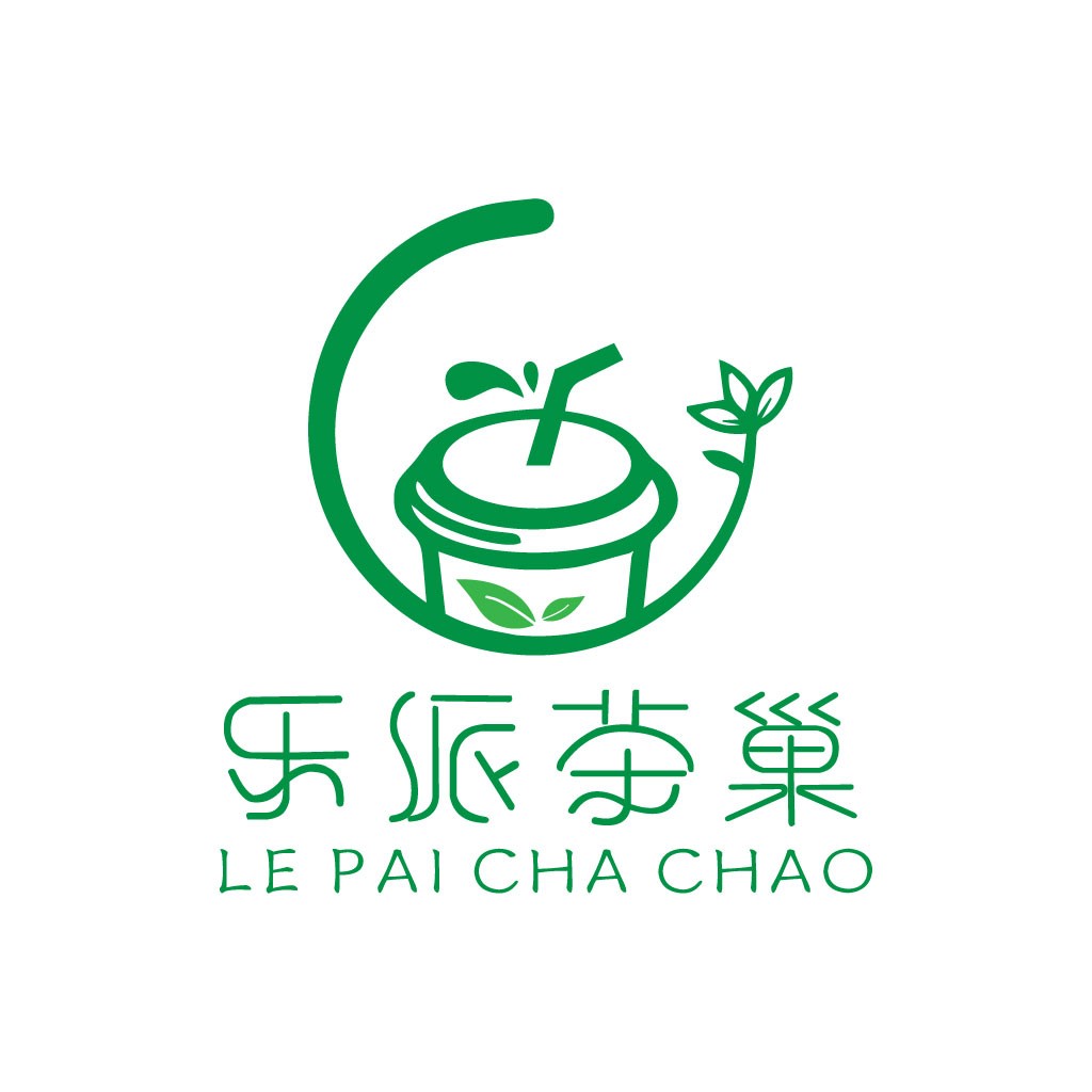 简约绿色茶饮logo设计