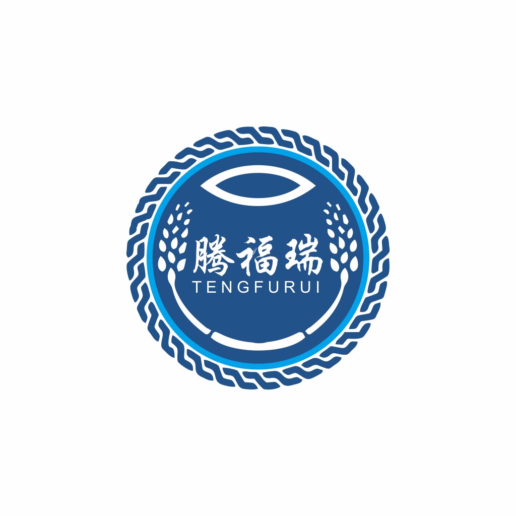 蓝色圆环纹样logo设计