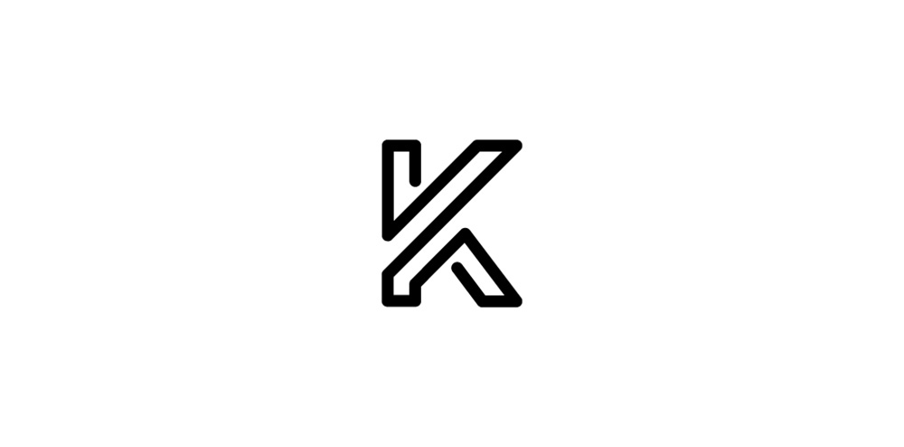 极简线条K字母logo设计