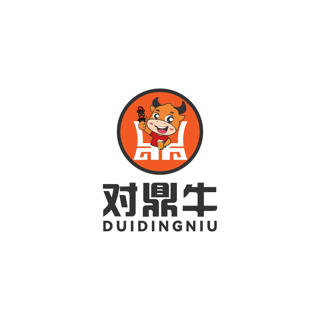 牛头卡通形象logo设计