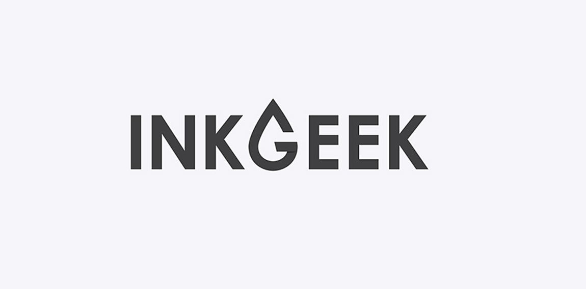INKGEEK logo设计：现代科技感字体与几何图形结合