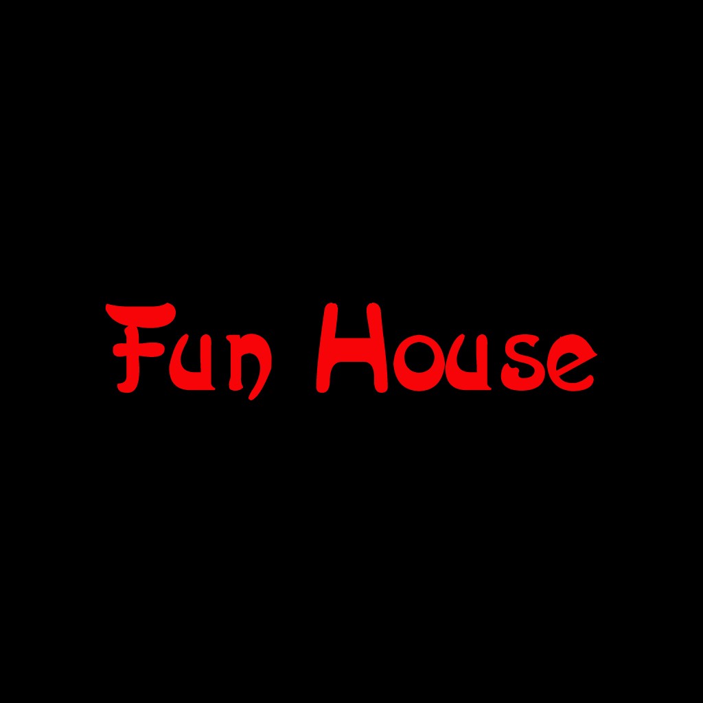 红色手写体字体Fun House Logo设计