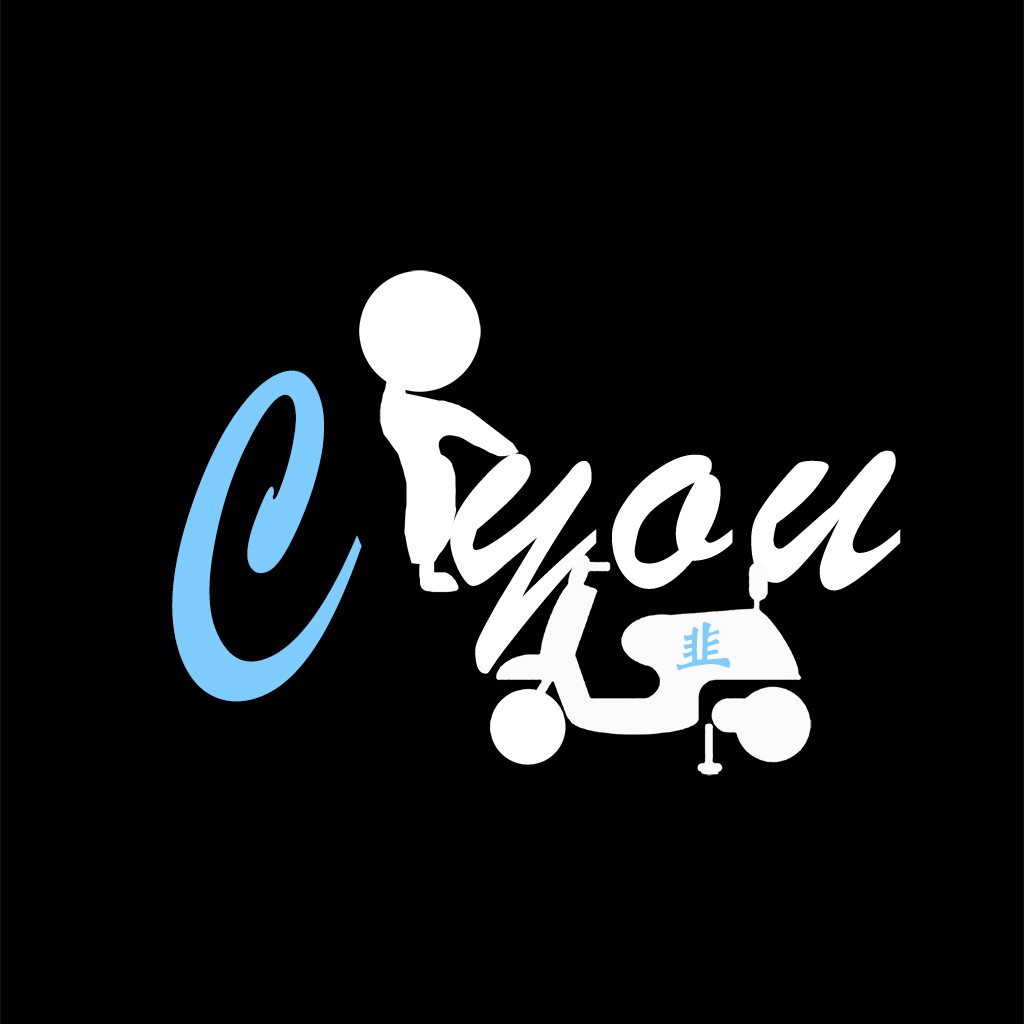 简约风骑车人logo设计