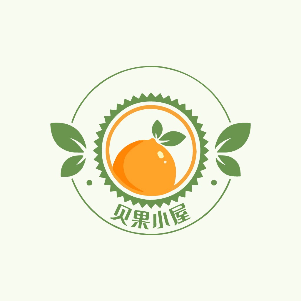 橙色水果logo设计