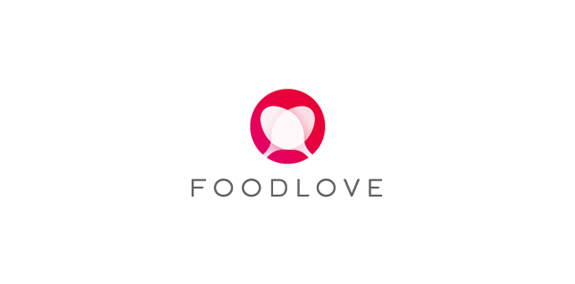 FoodLove Logo设计:心形图案与美食结合