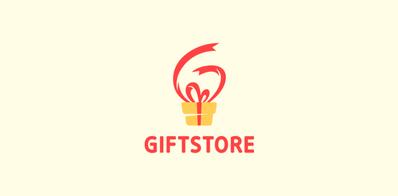 礼品店Logo设计:简约风格的礼物盒与蝴蝶结