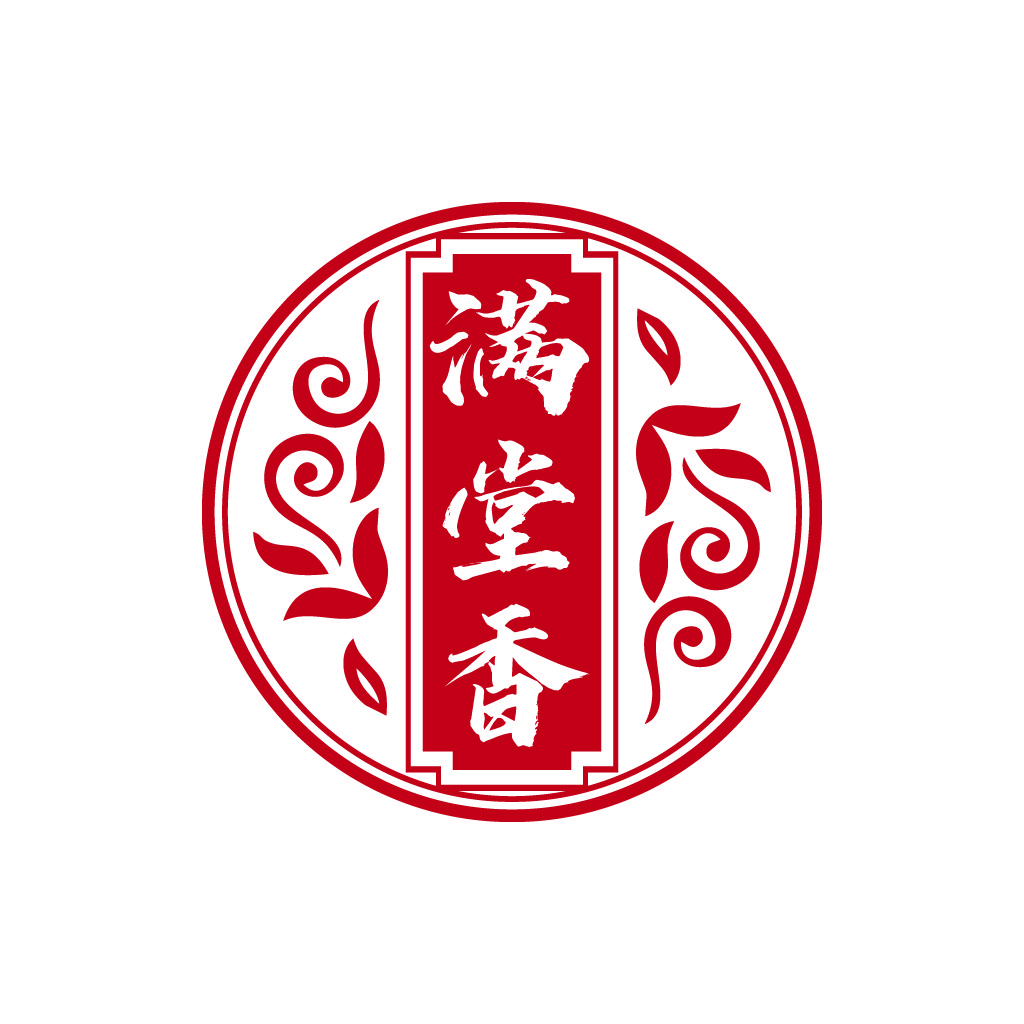 红色圆形复古中国风logo设计