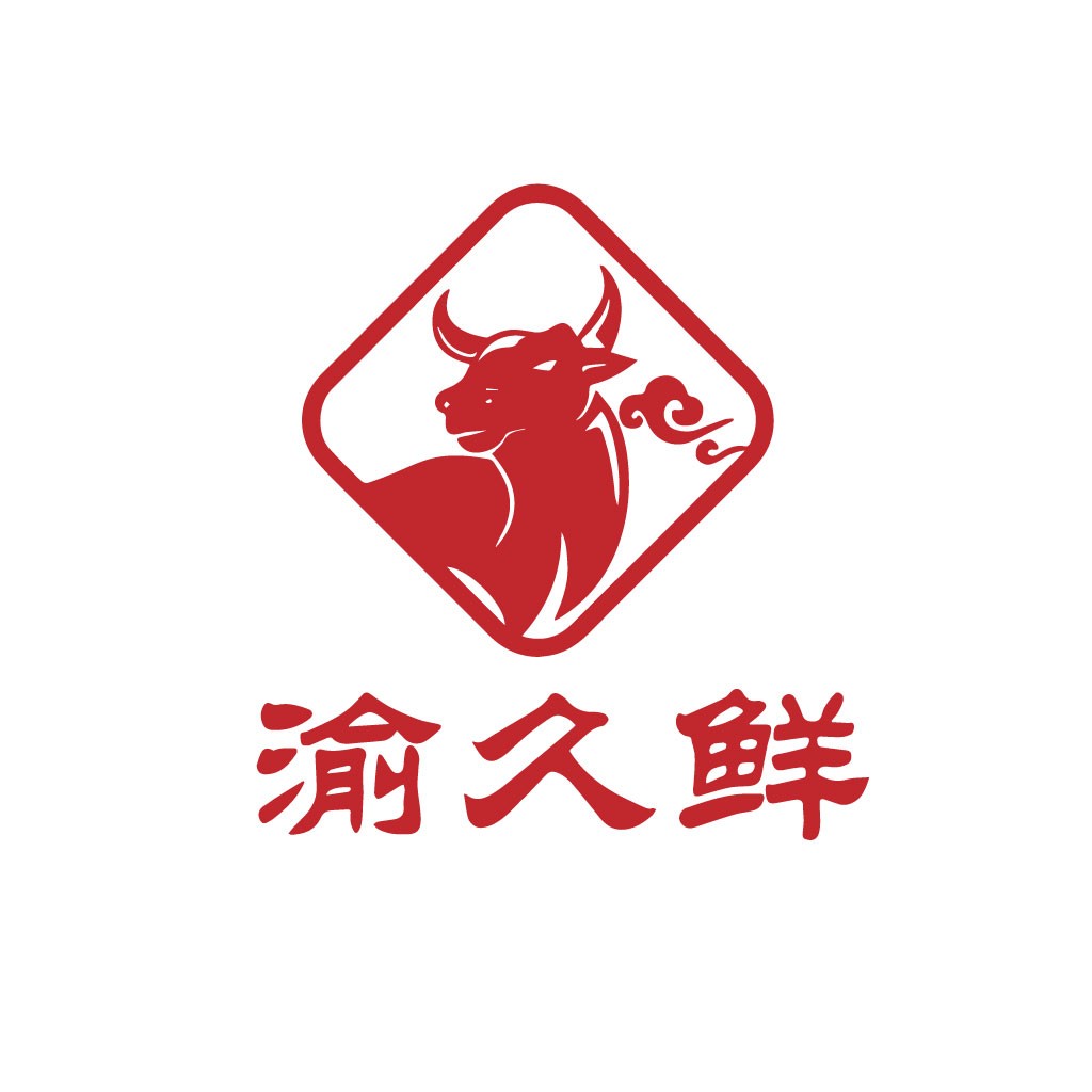 红色牛头标志设计