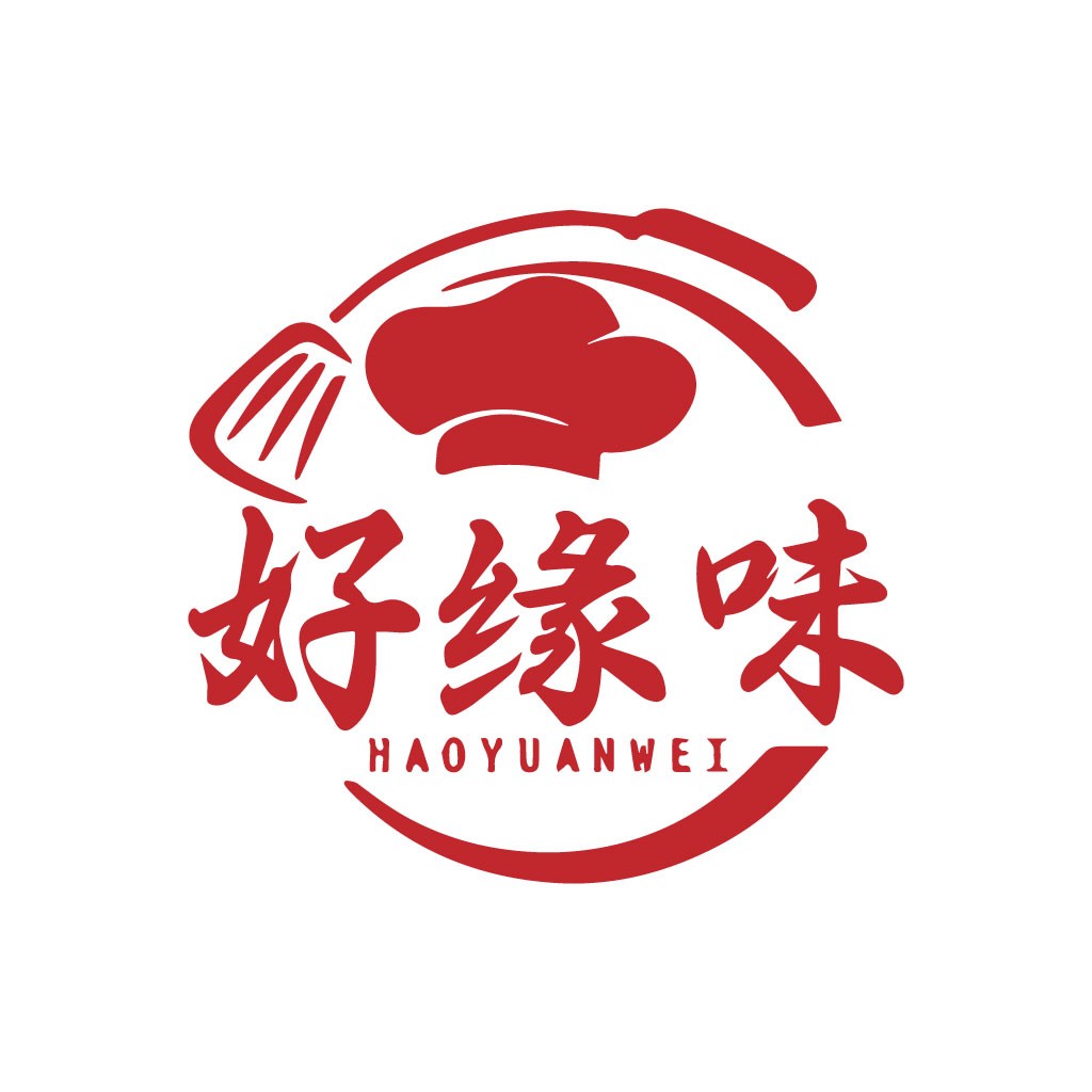 红色厨师帽logo设计