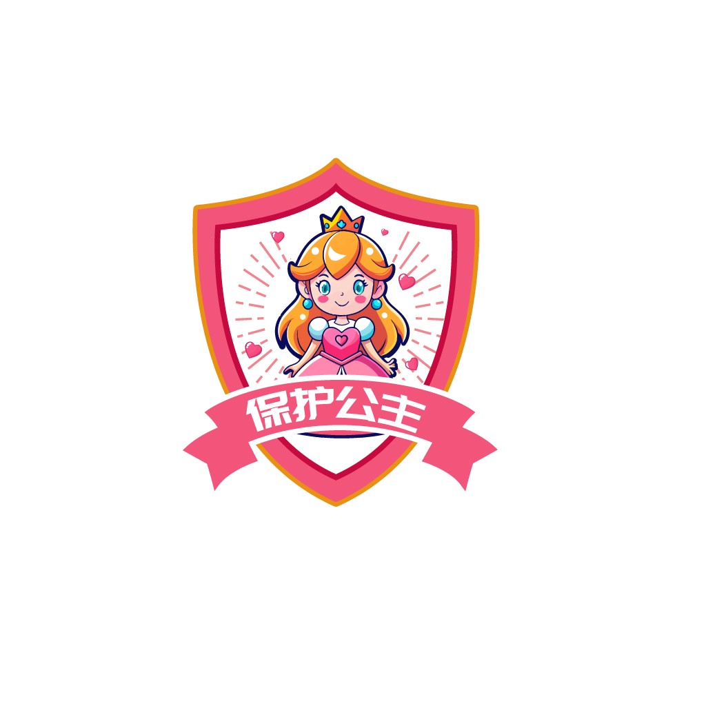 保护公主logo设计:可爱卡通风格