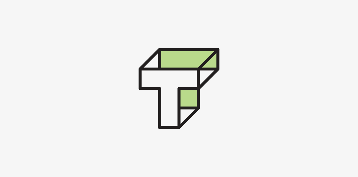 简约几何风格的T字母logo设计