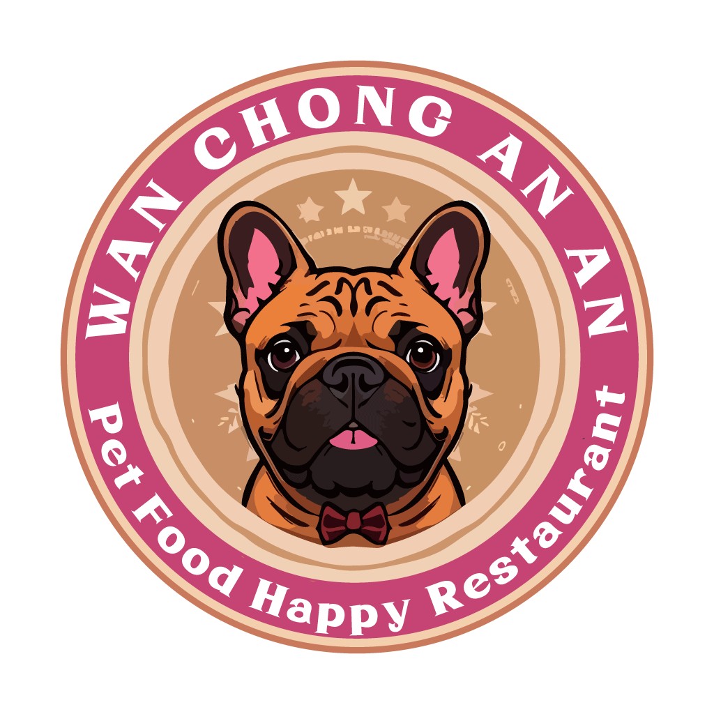 宠物餐厅logo设计:法斗与星星的温馨组合