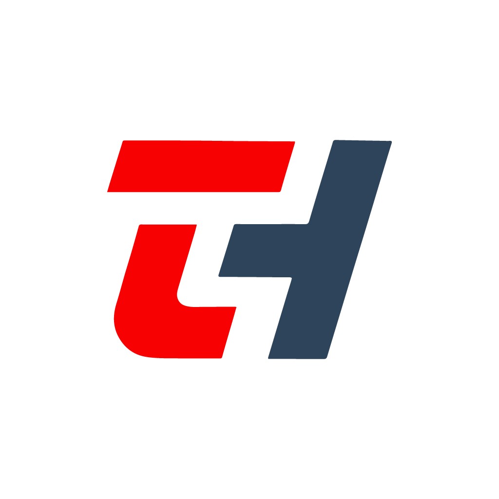 简洁现代的字母TH标志设计