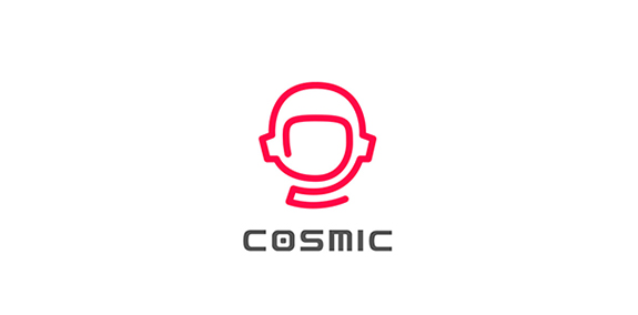太空头盔主题的简约logo设计