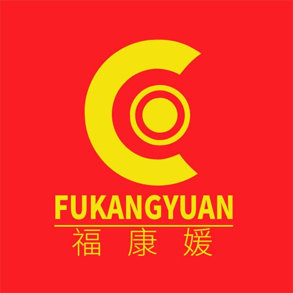 红色背景黄色字母的简洁logo设计