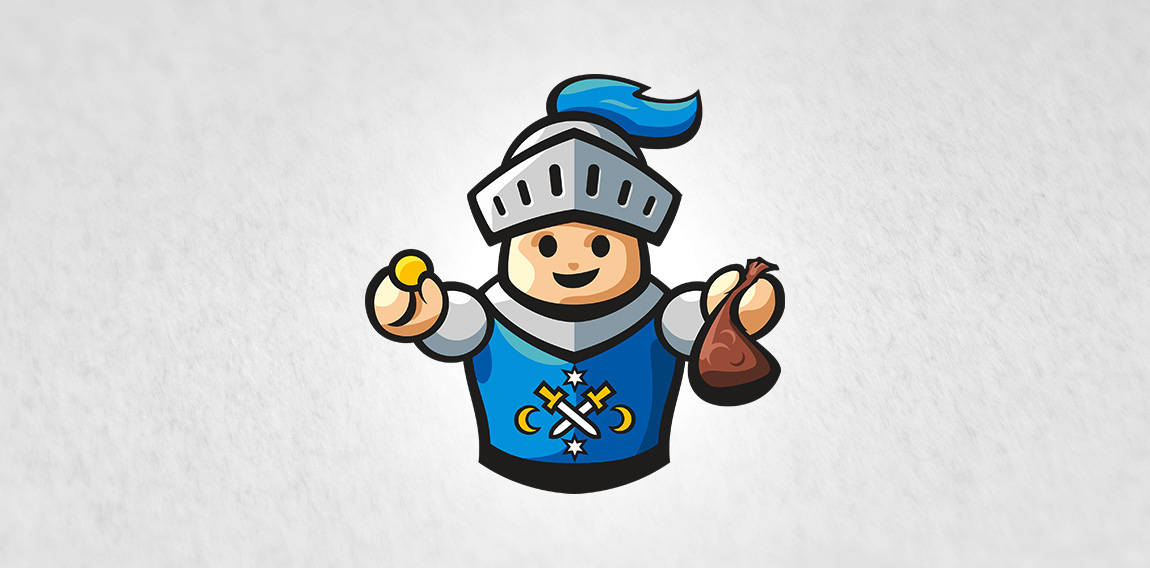 卡通骑士logo设计：可爱与力量的结合