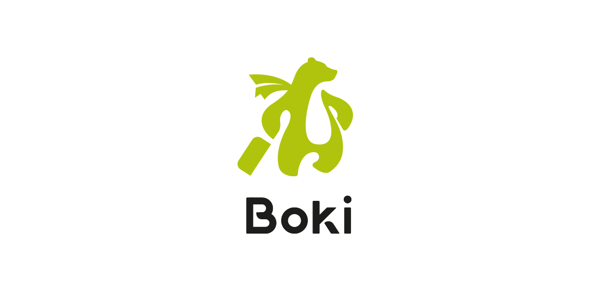 绿色熊形logo设计