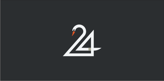 数字24天鹅logo设计
