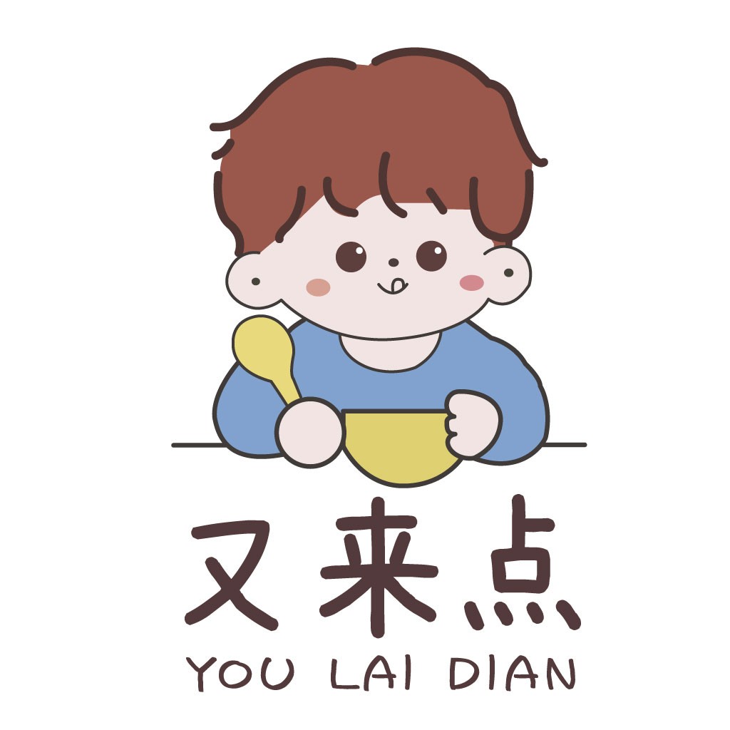 卡通宝宝吃饭logo设计