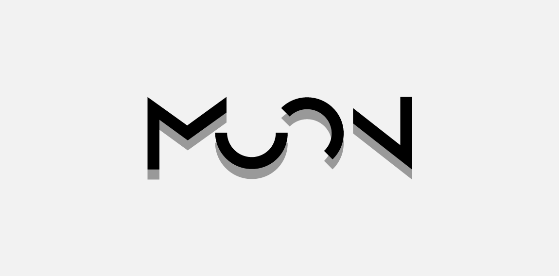 简约几何风格的MOON Logo设计