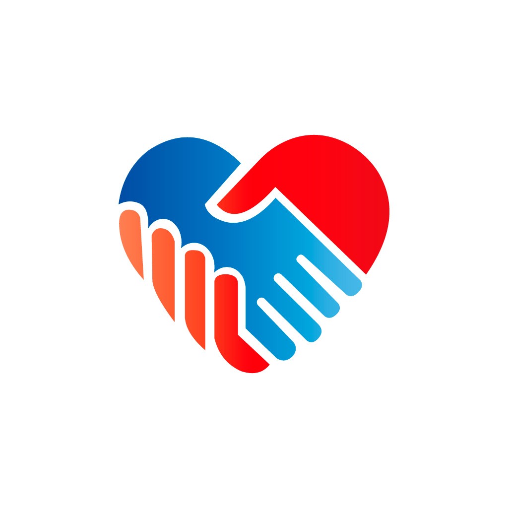 爱心握手logo设计