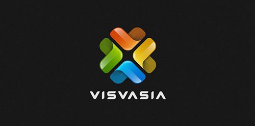 VISVVASIA Logo设计:色彩斑斓的几何图形