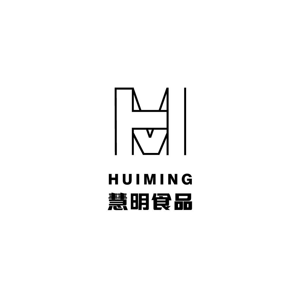 简约线条艺术：慧明食品logo设计