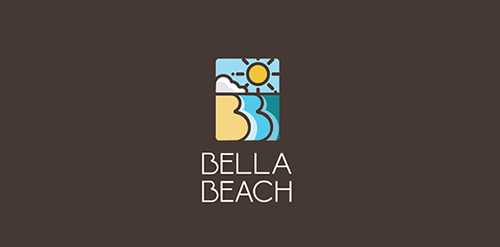 Bella Beach Logo设计:简洁海滩元素