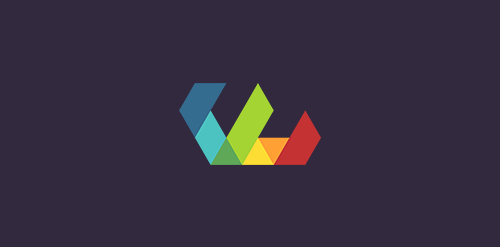 色彩渐变几何logo设计