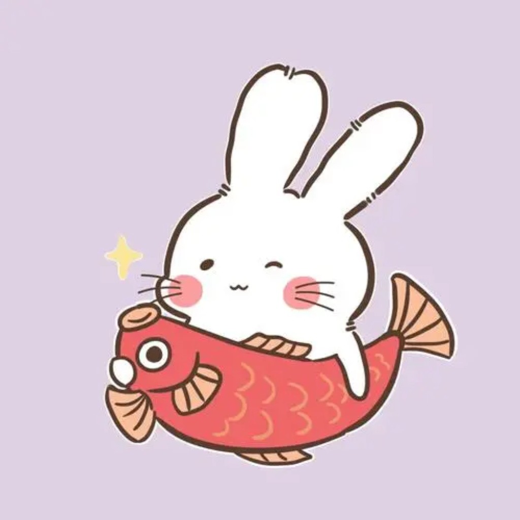 卡通兔子与锦鲤logo设计
