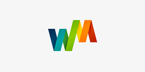 彩虹字母W Logo设计