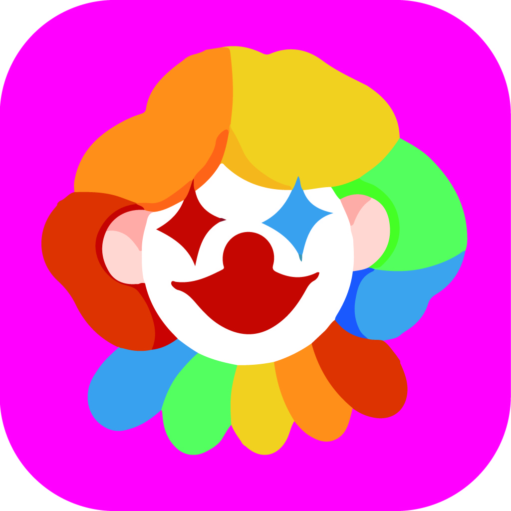 色彩缤纷的卡通小丑logo设计