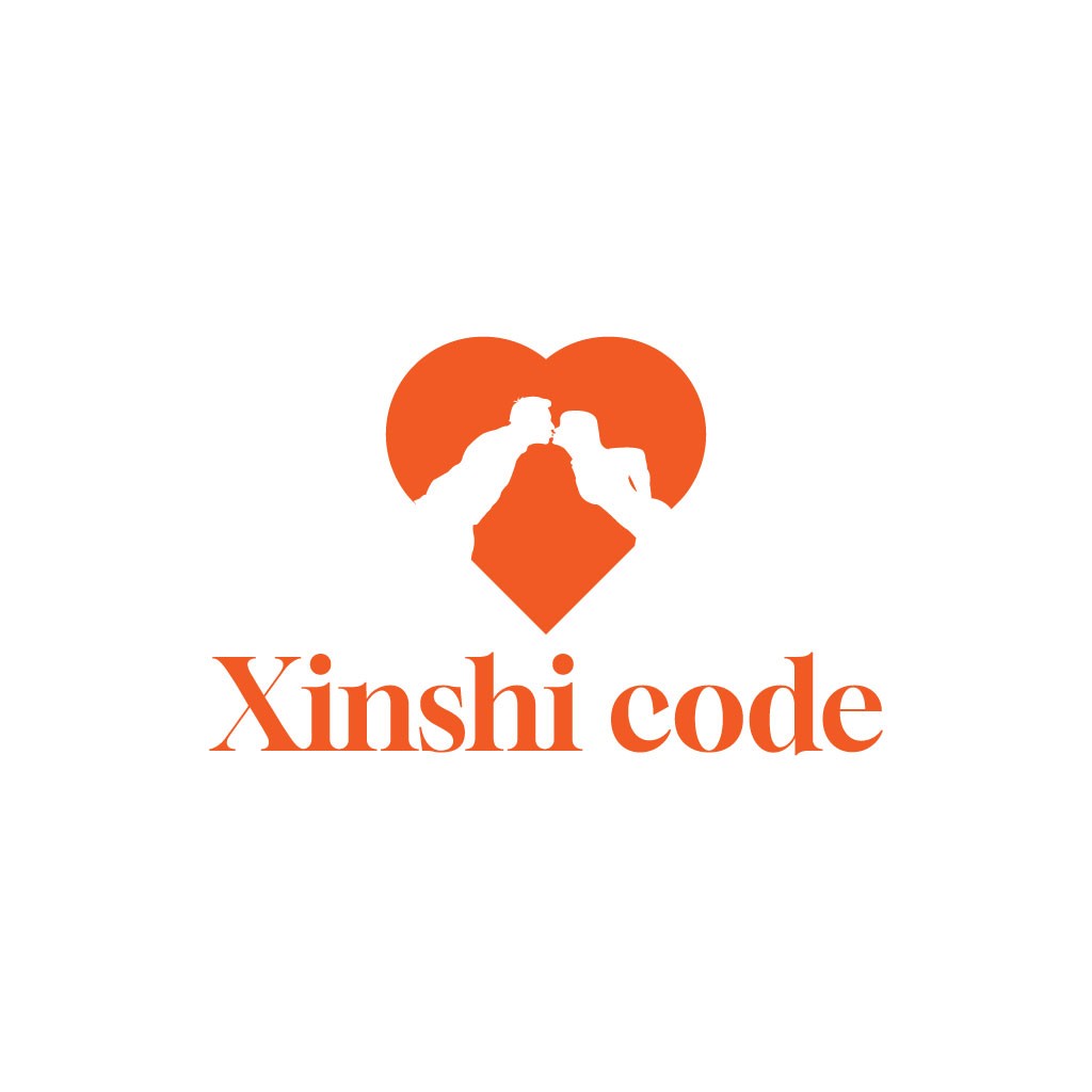 Xinshi Code Logo设计:简约心形与人形结合