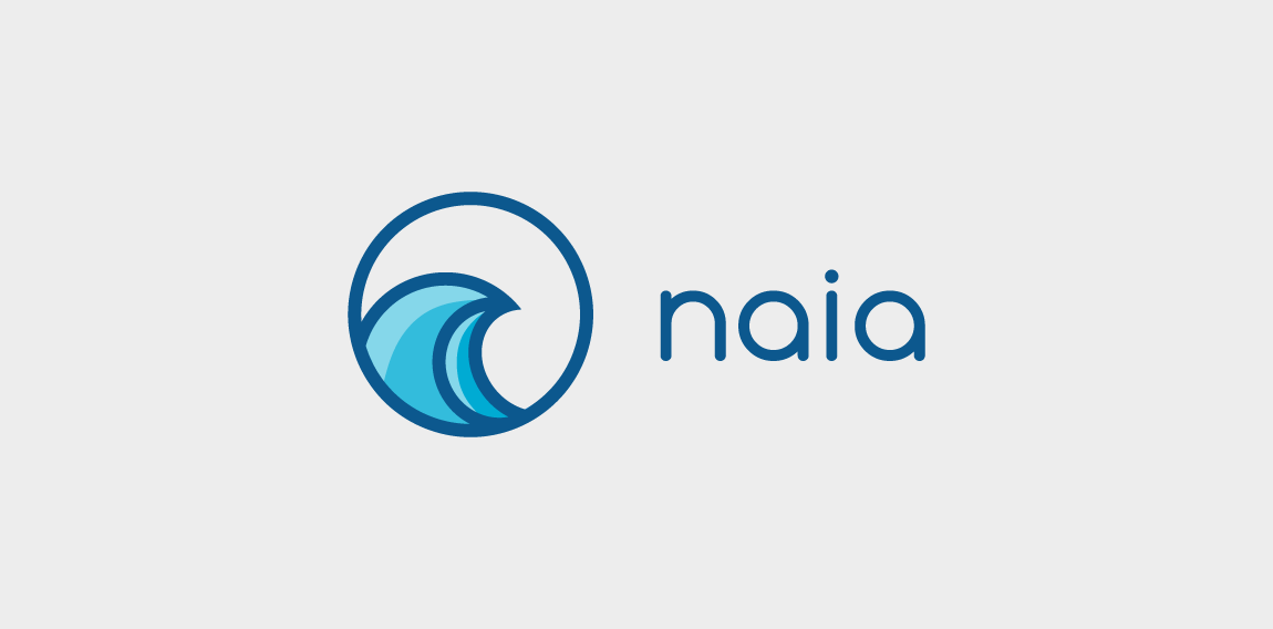 Naiaa Logo设计：简洁蓝色波浪元素