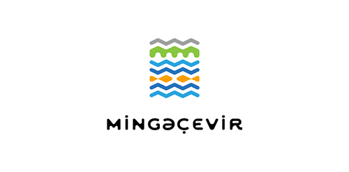 现代波浪形图案的Mingaçevir Logo设计