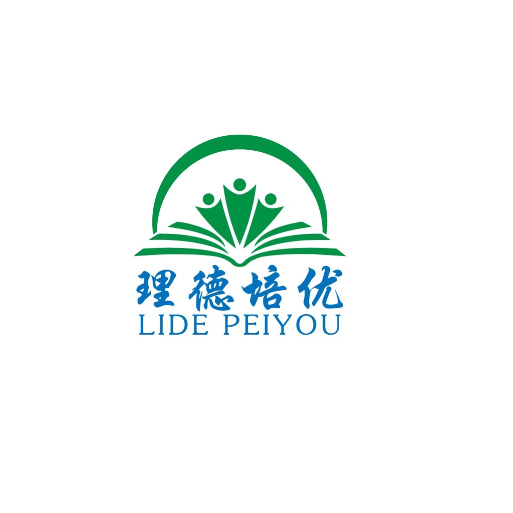 教育机构logo设计:绿色书本与人形图案