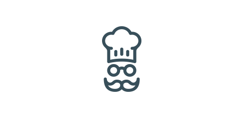厨师帽与胡子的创意logo设计